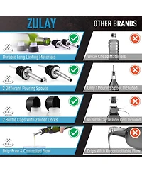 Zulay Kitchen Olive Oil Dispenser Bottle For Kitchen - 2 Pc.