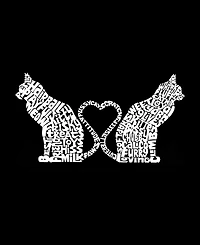 La Pop Art Cat Tail Hearts - Men's Word Hooded Sweatshirt