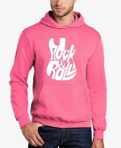 La Pop Art Rock And Roll Guitar - Men's Word Art Hooded Sweatshirt