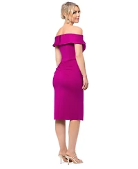 Xscape Women's Ruffled Off-The-Shoulder Sheath Dress