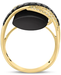 Effy Onyx & Diamond (3/8 ct. t.w.) Orbital Statement Ring in 14k Gold