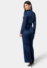 Bebe Women's Satin Blazer Jumpsuit