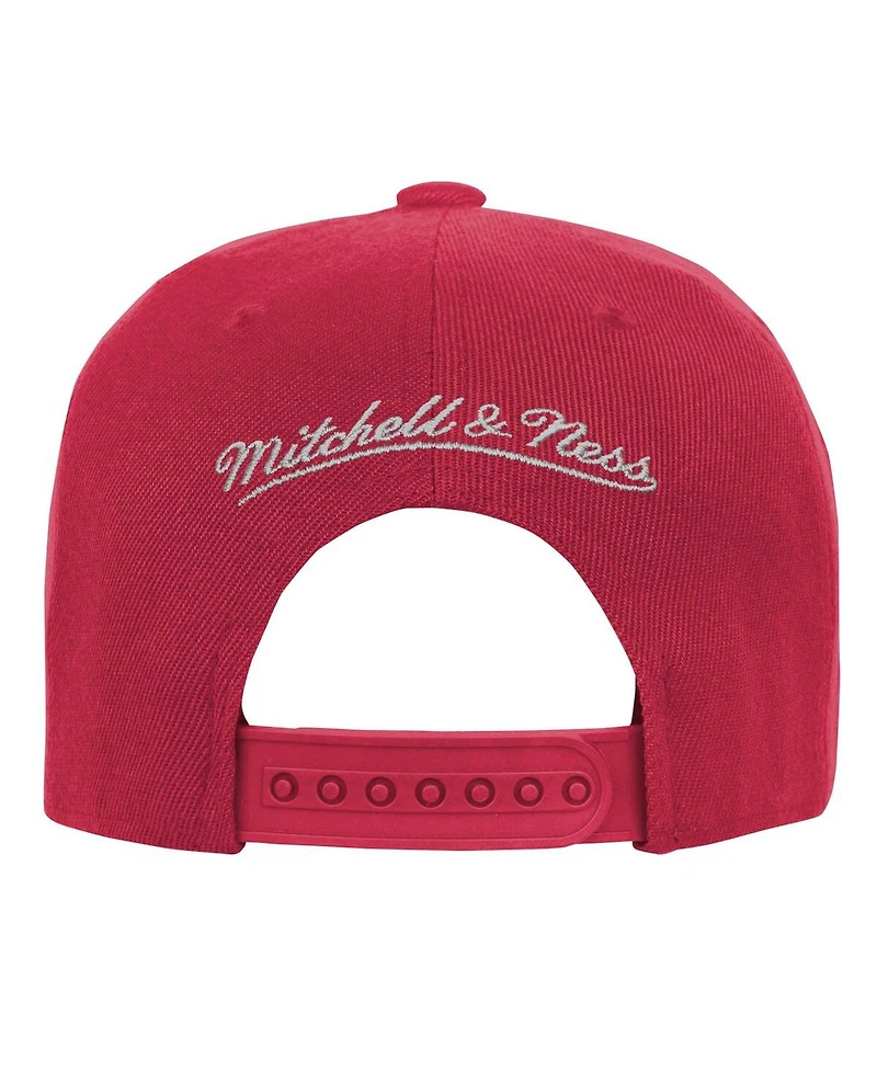 Mitchell Ness Youth White/Crimson Alabama Crimson Tide Retro Sport Color Block Script Snapback Hat