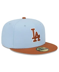 New Era Men's Light Blue/ Los Angeles Dodgers Spring Color Basic Two-Tone 59Fifty Fitted Hat