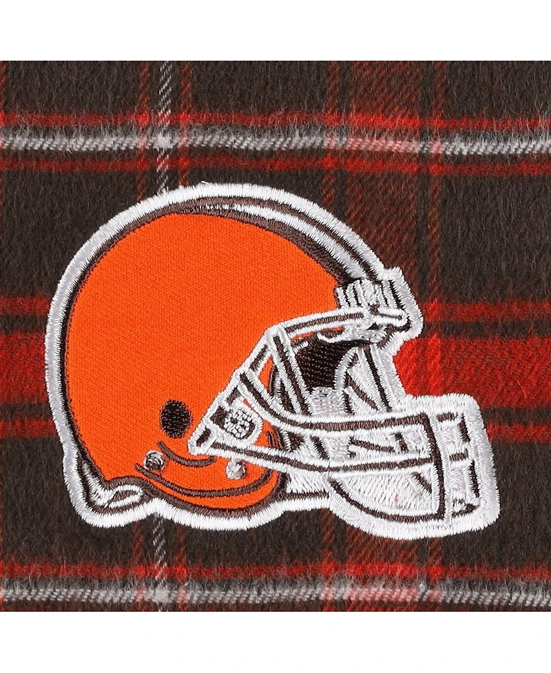 Concepts Sport Women's Brown Cleveland Browns Plus Size Badge T-Shirt Flannel Pants Sleep Set