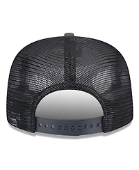 New Era Men's Black/Charcoal Brooklyn Nets Throwback Team Arch Golfer Snapback Hat