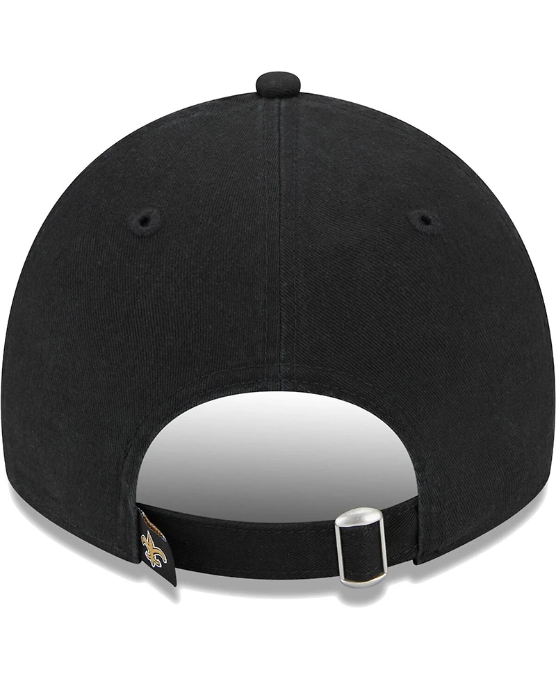 New Era Women's Black New Orleans Saints Leaves 9Twenty Adjustable Hat