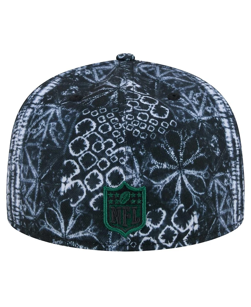 New Era Men's Black York Jets Shibori 59Fifty Fitted Hat