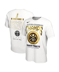 Nike Men's White Denver Nuggets 2023 Nba Finals Champions Celebration Roster T-Shirt
