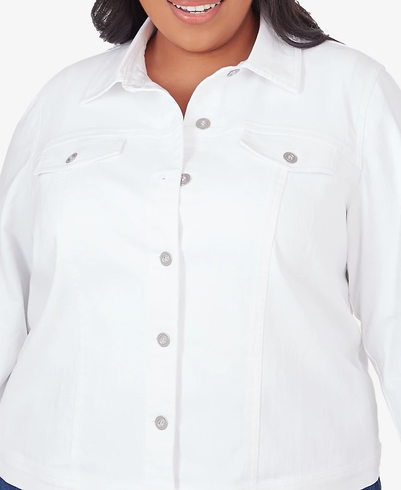 Alfred Dunner Plus Classic Fit Denim Jacket