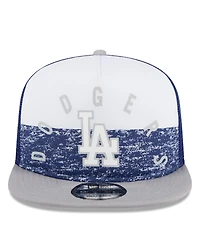 New Era Men's White/Gray Los Angeles Dodgers Team Foam Front A-Frame Trucker 9Fifty Snapback Hat