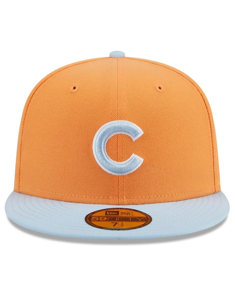 New Era Men's Orange/Light Blue Chicago Cubs Spring Color Basic Two-Tone 59Fifty Fitted Hat