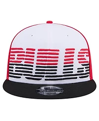 New Era Men's White/Black Chicago Bulls Throwback Gradient Tech Font 9fifty Snapback Hat