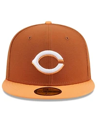 New Era Men's Brown/Orange Cincinnati Reds Spring Color Basic Two-Tone 59fifty Fitted Hat