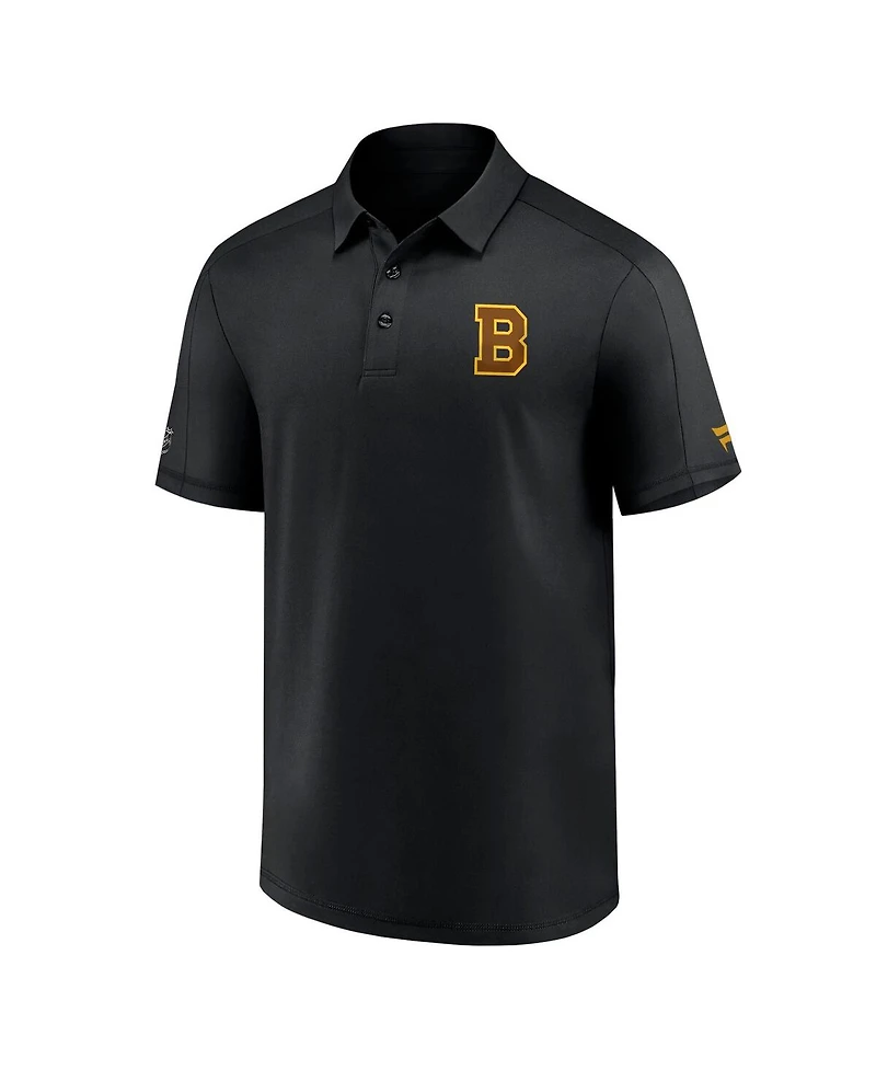 Fanatics Branded Men's Black Boston Bruins Authentic Pro Logo Polo