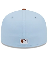 New Era Men's Light Blue/Brown York Yankees Spring Color Basic Two-Tone 59fifty Fitted Hat