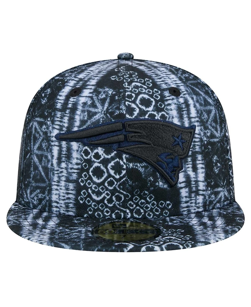 New Era Men's Black New England Patriots Shibori 59Fifty Fitted Hat