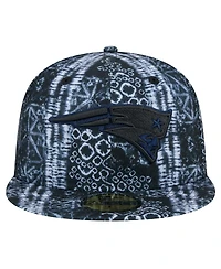 New Era Men's Black New England Patriots Shibori 59Fifty Fitted Hat