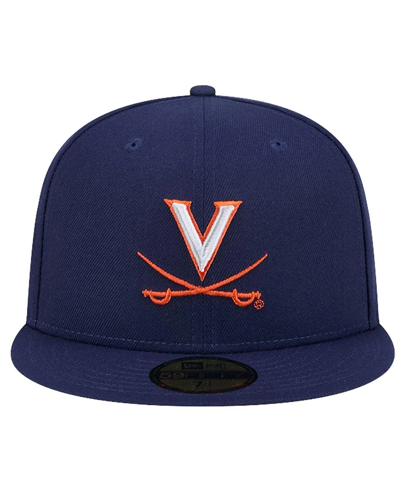 New Era Men's Navy Virginia Cavaliers Throwback 59Fifty Fitted Hat