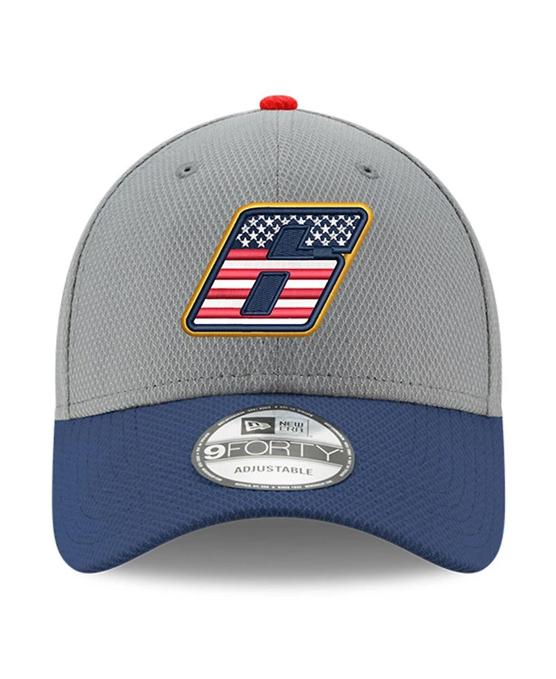 New Era Men's Gray/Navy Brad Keselowski Salute 9Forty Adjustable Hat