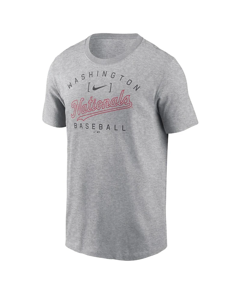 Nike Men's Heather Gray Washington Nationals Home Team Athletic Arch T-Shirt