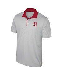 Colosseum Men's Gray Stanford Cardinal Tuck Striped Polo
