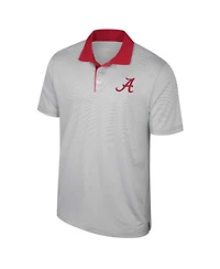 Colosseum Men's Gray Alabama Crimson Tide Big & Tall Tuck Striped Polo