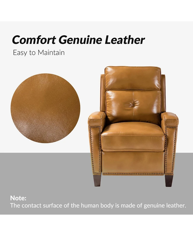 Sickel Modern Manual Recliner with Nailhead Trim
