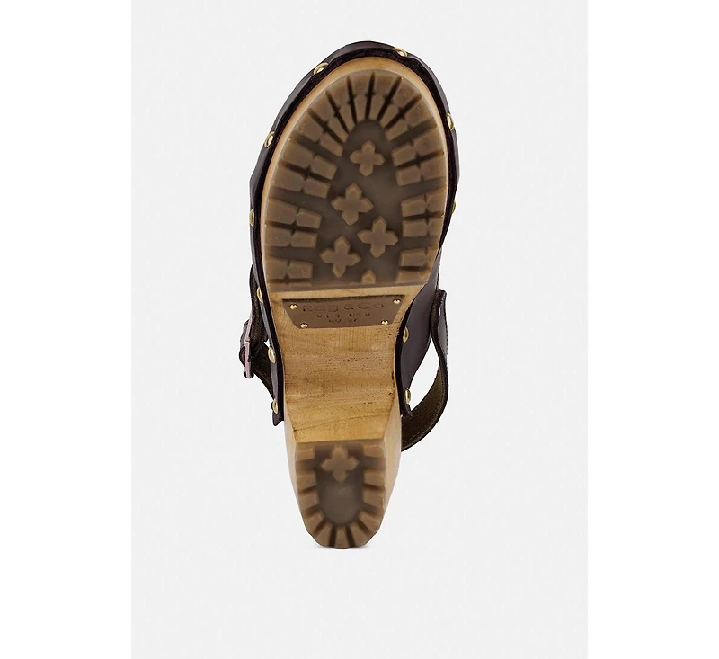 Alona Womens Slingback High Block Heeled Clogs