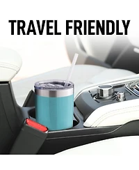 Zulay Kitchen 20oz Stainless Steel Tumbler With Lid and Straw - Sweat-Free Travel Coffee Mug Cups