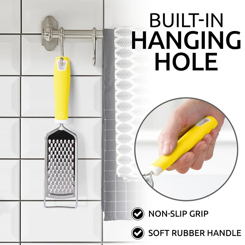 Cheese Grater Stainless Steel - Durable Rust-Proof Metal Lemon Zester Grater With Handle