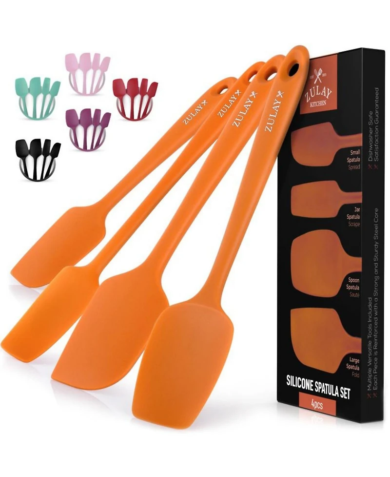 4pcs Silicone Spatula Set - Heat Resistant Tools for Cooking, Baking & Mixing