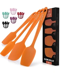 4pcs Silicone Spatula Set - Heat Resistant Tools for Cooking, Baking & Mixing