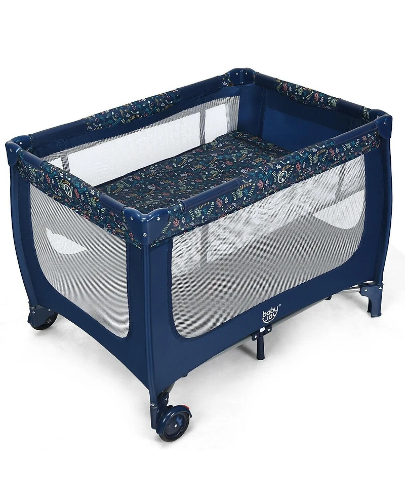 Slickblue Portable Baby Playpen with Mattress Foldable Design
