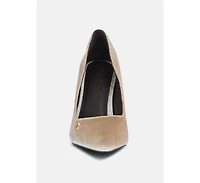 Cyber-girl Womens Rhinestone Block Heeled Pumps