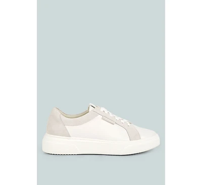 Endler Womens Color Block Leather Sneakers