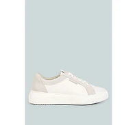 Endler Womens Color Block Leather Sneakers
