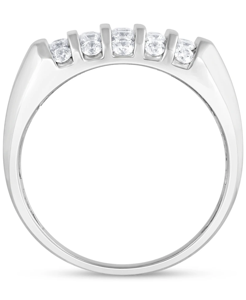 Men's Diamond Multirow Cluster Ring (1 ct. t.w.) in 10k White, Yellow or Rose Gold