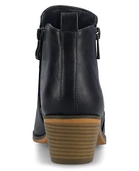 Journee Collection Women's Rebel Zipper Stacked Heel Booties