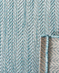 Safavieh Courtyard CY8022 Aqua and Gray 8' x 11' Sisal Weave Outdoor Area Rug