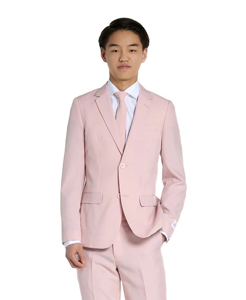 OppoSuits Big Boys Lush Blush 3-Piece Suit Including Blazer, Pants and Clip-On-Tie