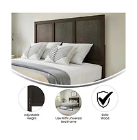 Merrick Lane Grady Full Raised Panel Wooden Adjustable Headboard Only