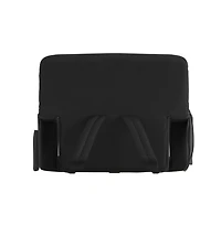 Mikki Extra Wide Portable Heated Reclining Stadium Chair W/Armrests, Padded Back & Heated Seat W/Dual Storage Pockets And Backpack Straps