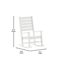 Fielder Contemporary Rocking Chair, All-Weather Hdpe Indoor/Outdoor Rocker