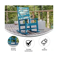 Fielder Contemporary Rocking Chair, All-Weather Hdpe Indoor/Outdoor Rocker