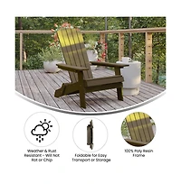Set Of Riviera Poly Resin Folding Adirondack Lounge Chair