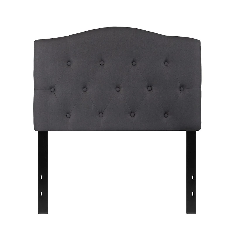 Arched Twin Button Tufted Upholstered Headboard