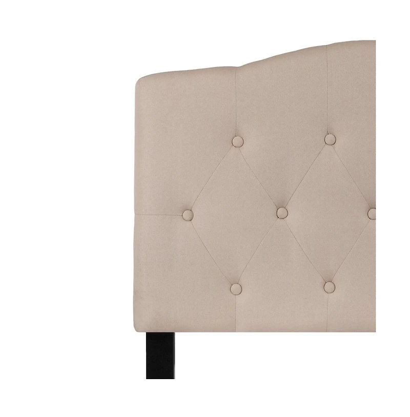 Arched Twin Button Tufted Upholstered Headboard