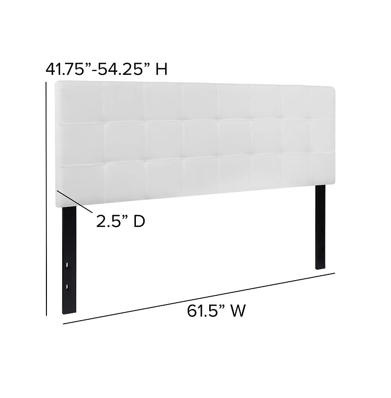 Quilted Tufted Queen Upholstered Headboard