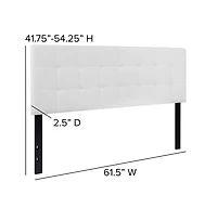 Quilted Tufted Queen Upholstered Headboard